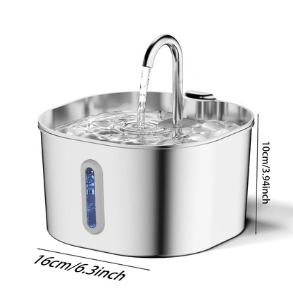 Clear-View Stainless Steel Pet Fountain