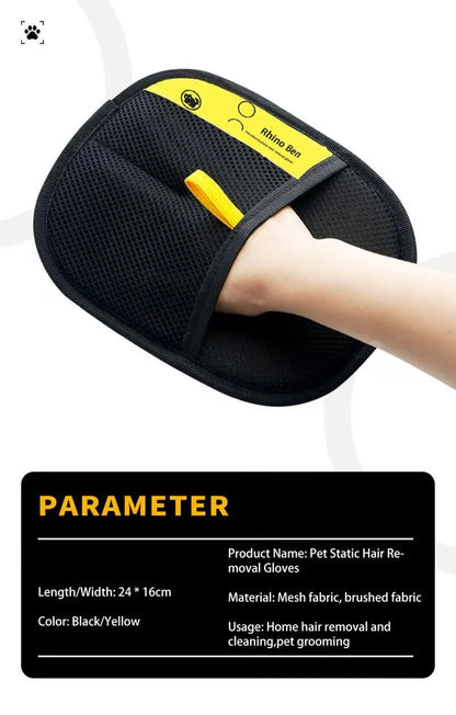 Dual-Sided Electrostatic Pet Grooming Gloves