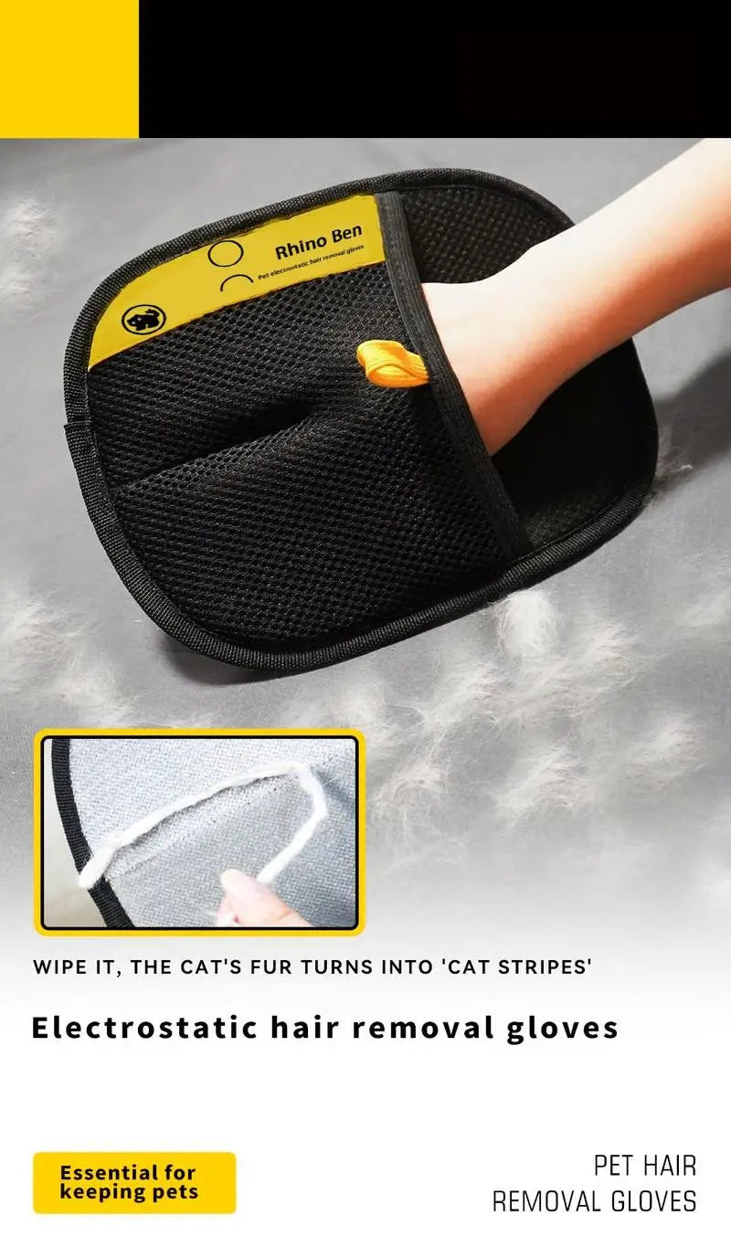 Dual-Sided Electrostatic Pet Grooming Gloves