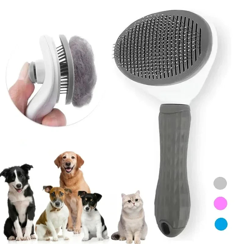 One-Click Self-Cleaning Pet Grooming Brush