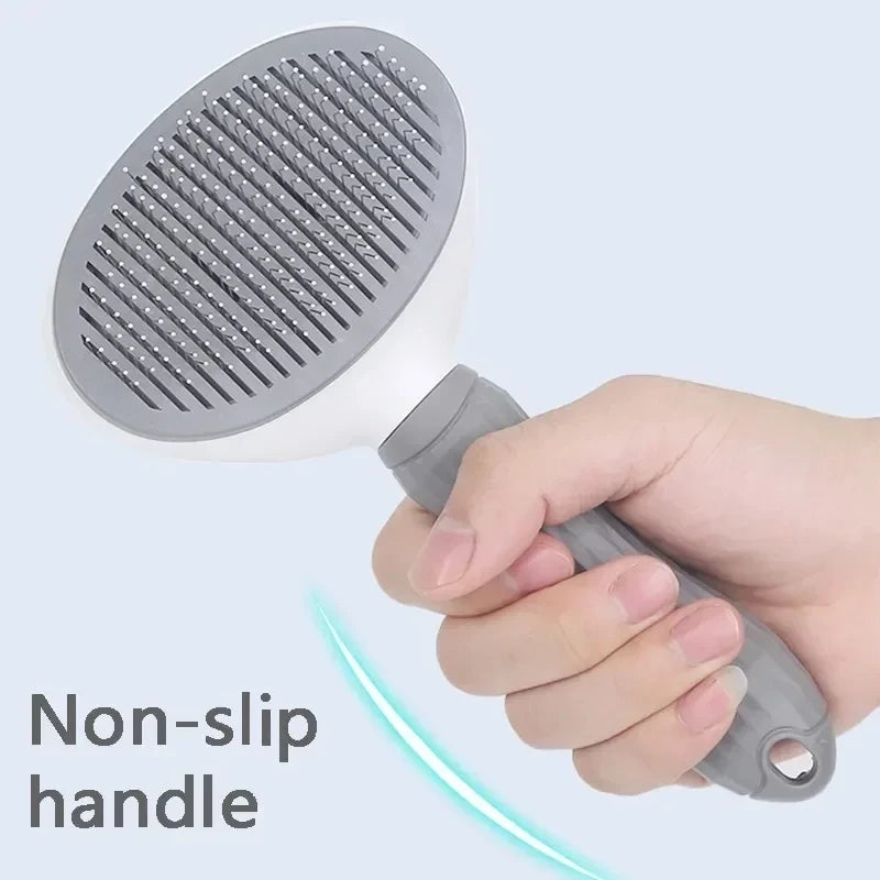 One-Click Self-Cleaning Pet Grooming Brush